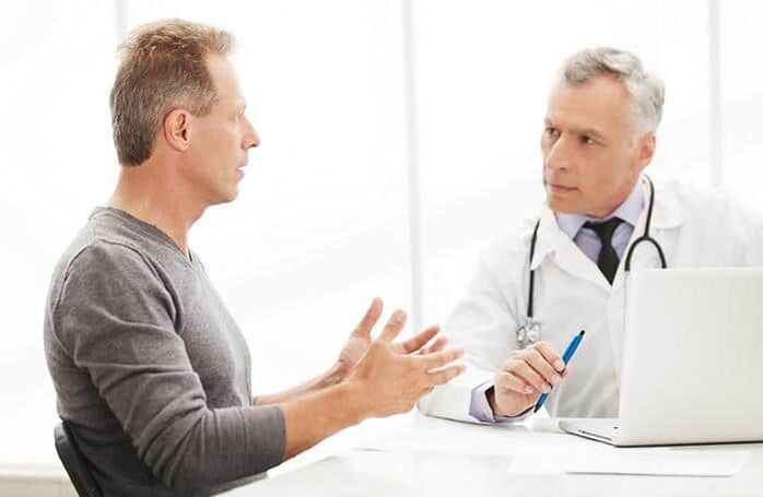 raadpleging van een specialist voor symptomen van prostatitis